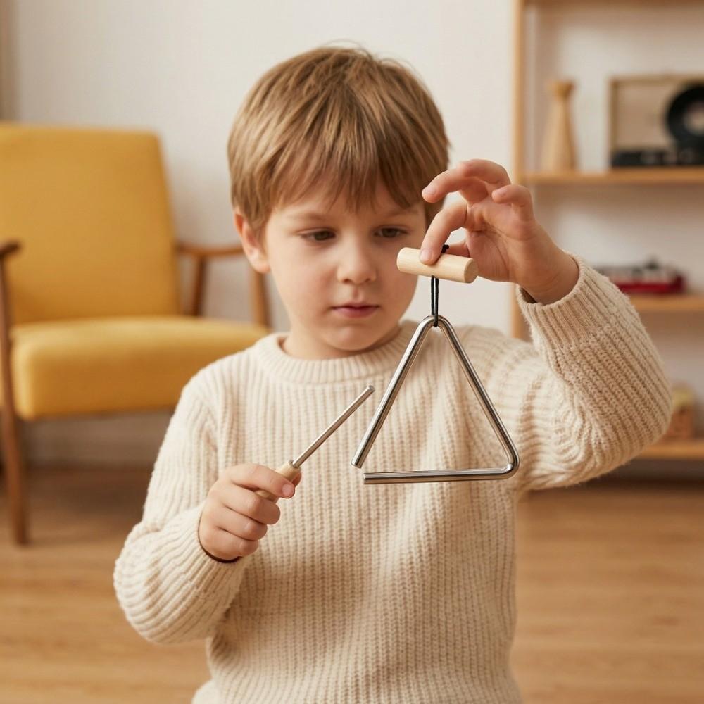4/5/6in Triangle Instrument with Striker Percussion Triangle  Musical Performance