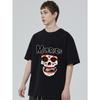 Übergroßes T-Shirt Schwarz Muertos Zuckerschädel-Print Tag der Toten Halloween-Partykleidung