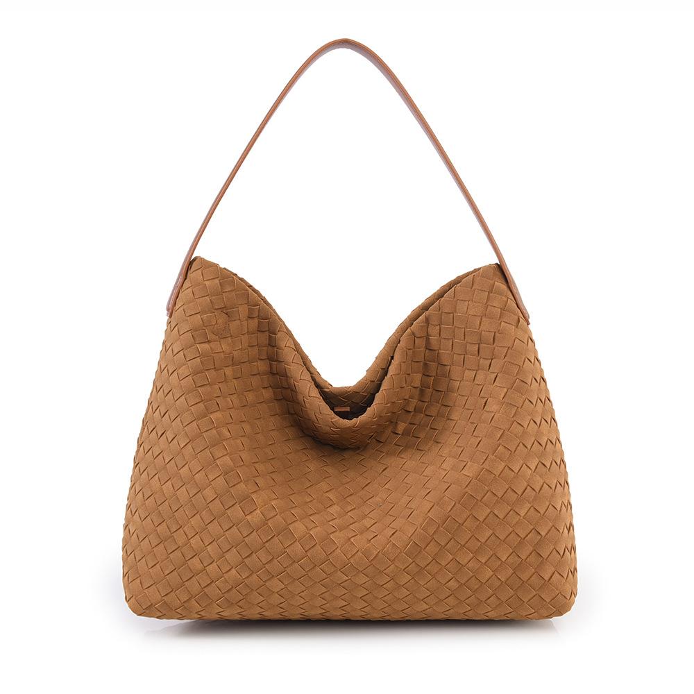 

Сумка ручной работы, новая модная женская сумка из матовой кожи, ощущение высокого класса, вместительная сумка-тоут на одно плечо для поездок на работу для женщин коричневый