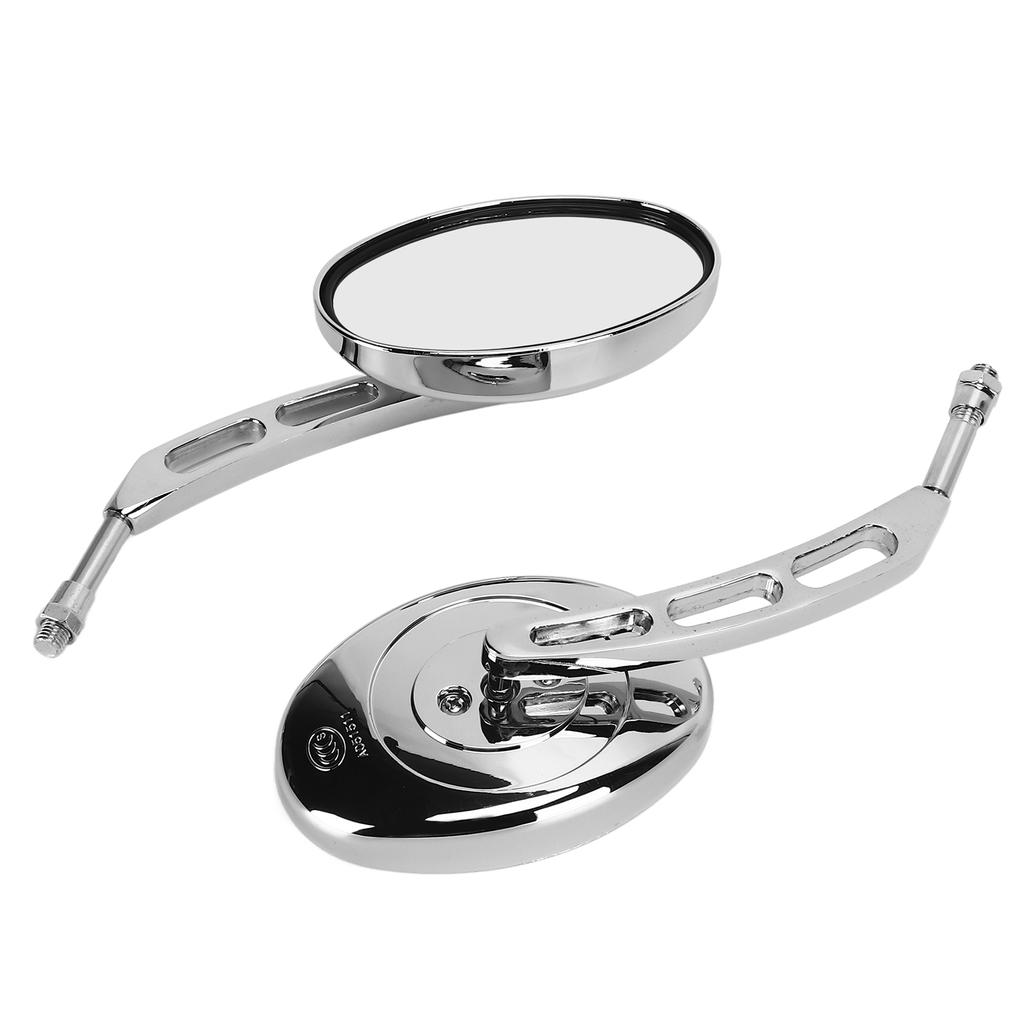 2pcs 10mm Motorcycle Rear View Side Mirror Left Right Clear Vision Universal Chrome Replacement for Suzuki