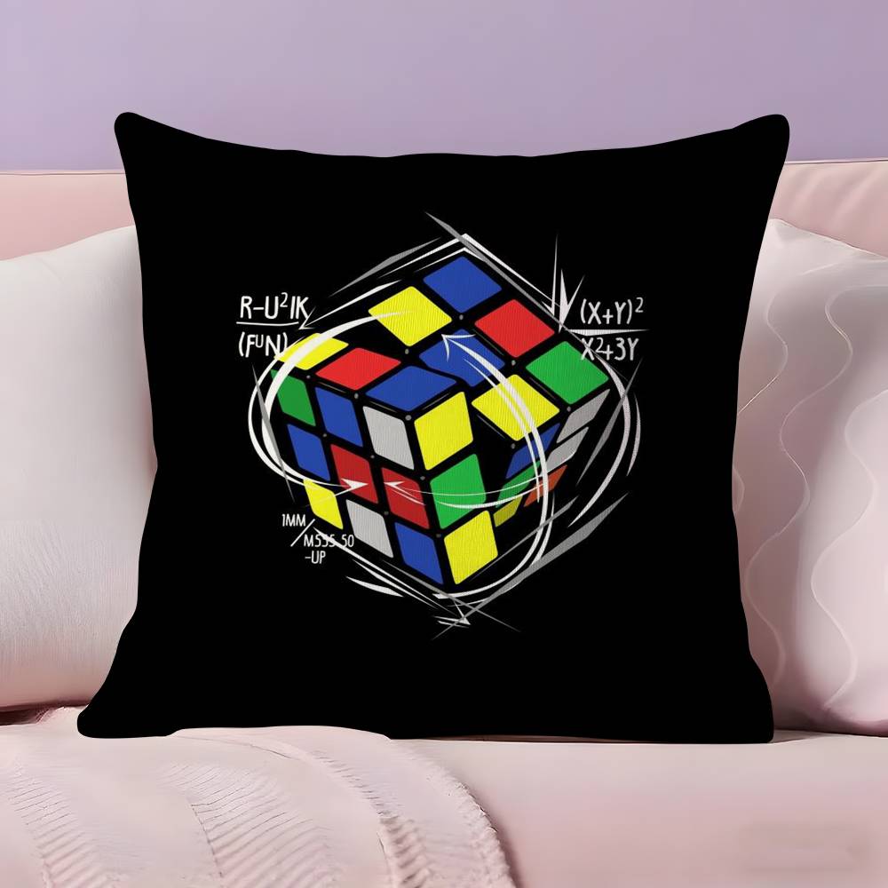 Polštářek R-Rubik C-Cube Potah na polštář Ultra měkká tkanina šetrná k pokožce Pohodlí jako v oblacích & Skrytý zip