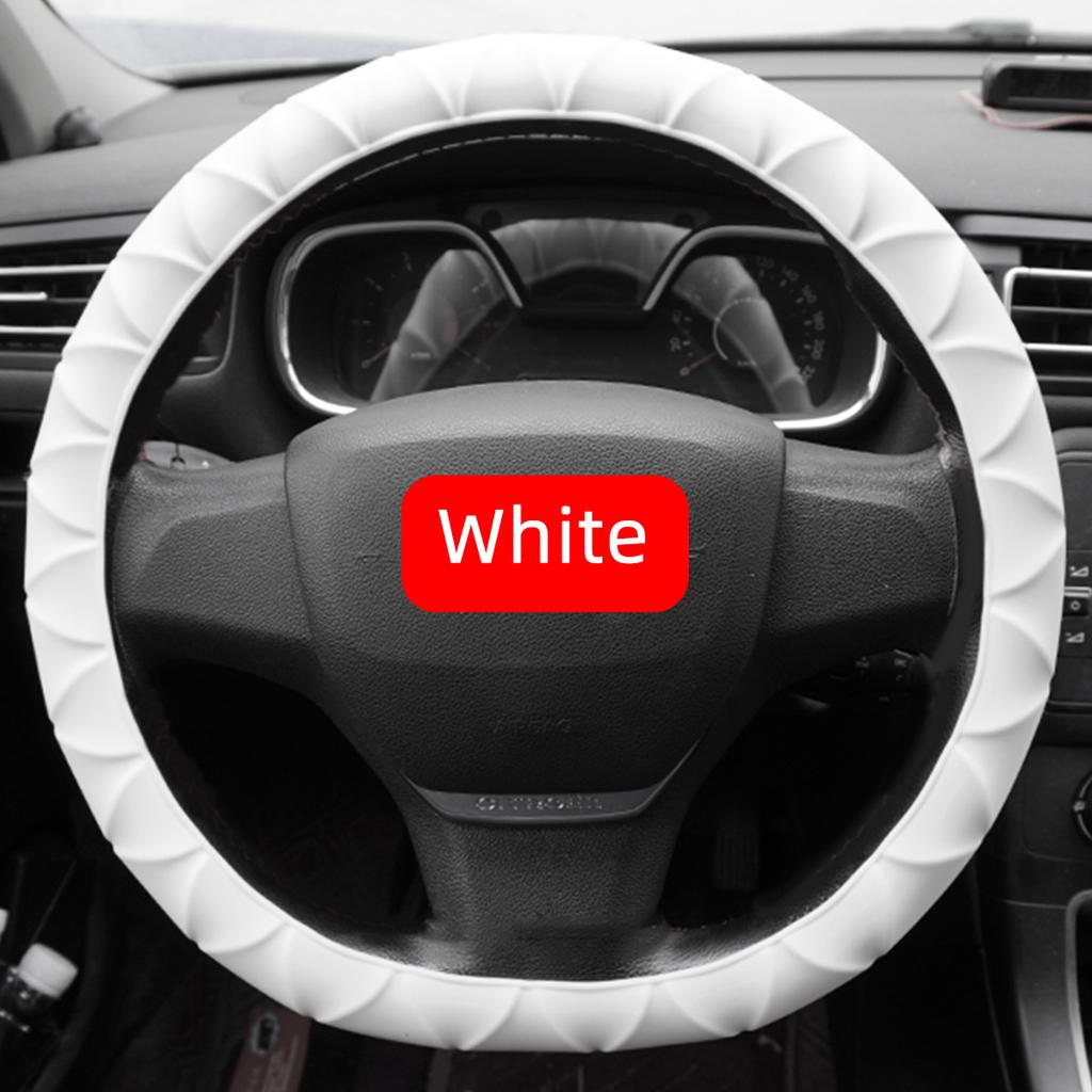 Automotive 38CM Universal Silicone Steering Wheel Cover Elastic Steering Wheel Cover Soft and Multi Functional Automotive Decoration DIY
