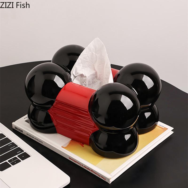 Modern Ceramic Tissue Box Creative Dining Table Decoration Tissue Storage Box Kitchen Wet Towel Dispenser Home Decoration Art