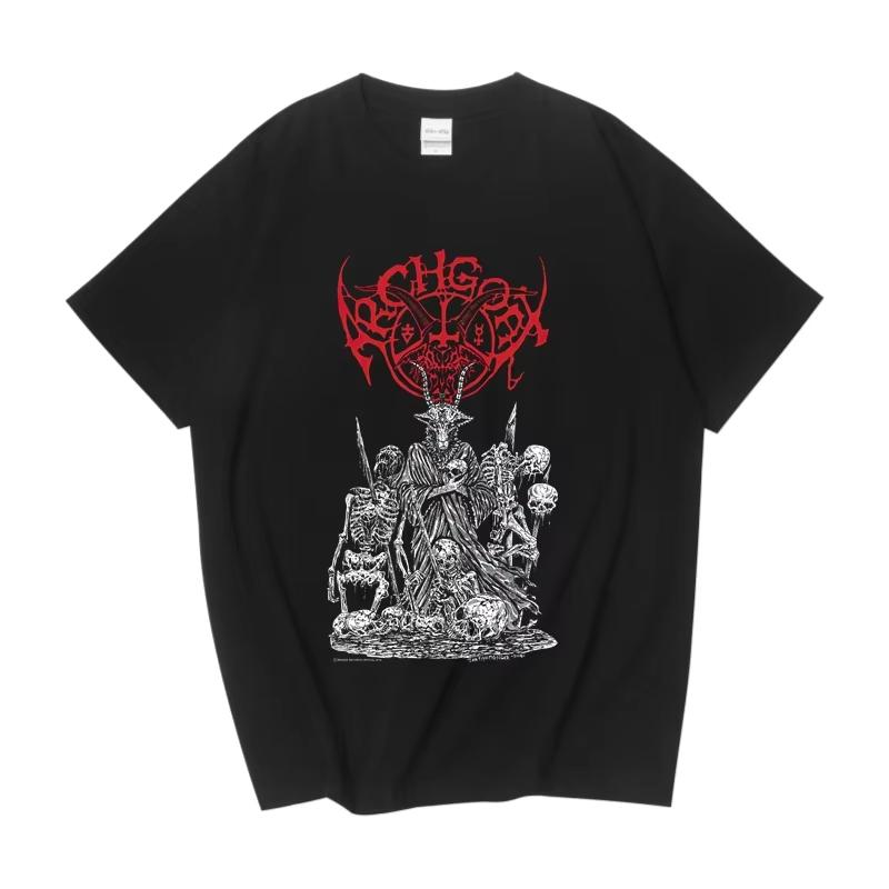 

Финская дэт-блэк-метал группа Archgoat Рок Темный Стиль Футболка с коротким рукавом Мужская и Женская Повседневная Хлопковая Футболка с Круглым Вырезом XXL