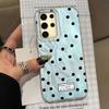 Black Circular Dots Feather Texture Phone Case for Samsung Galaxy S25 Edge S24 S23 S22 S21 FE Plus Ultra Women Girls Shell Cover