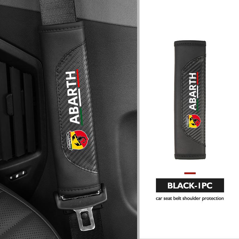 For Abarth Car Seat Shoulder Belt Cover Safety Belt Protector Pad Auto Interior Accessories FIAT 500 Doblo Tipo FR Panda Argo