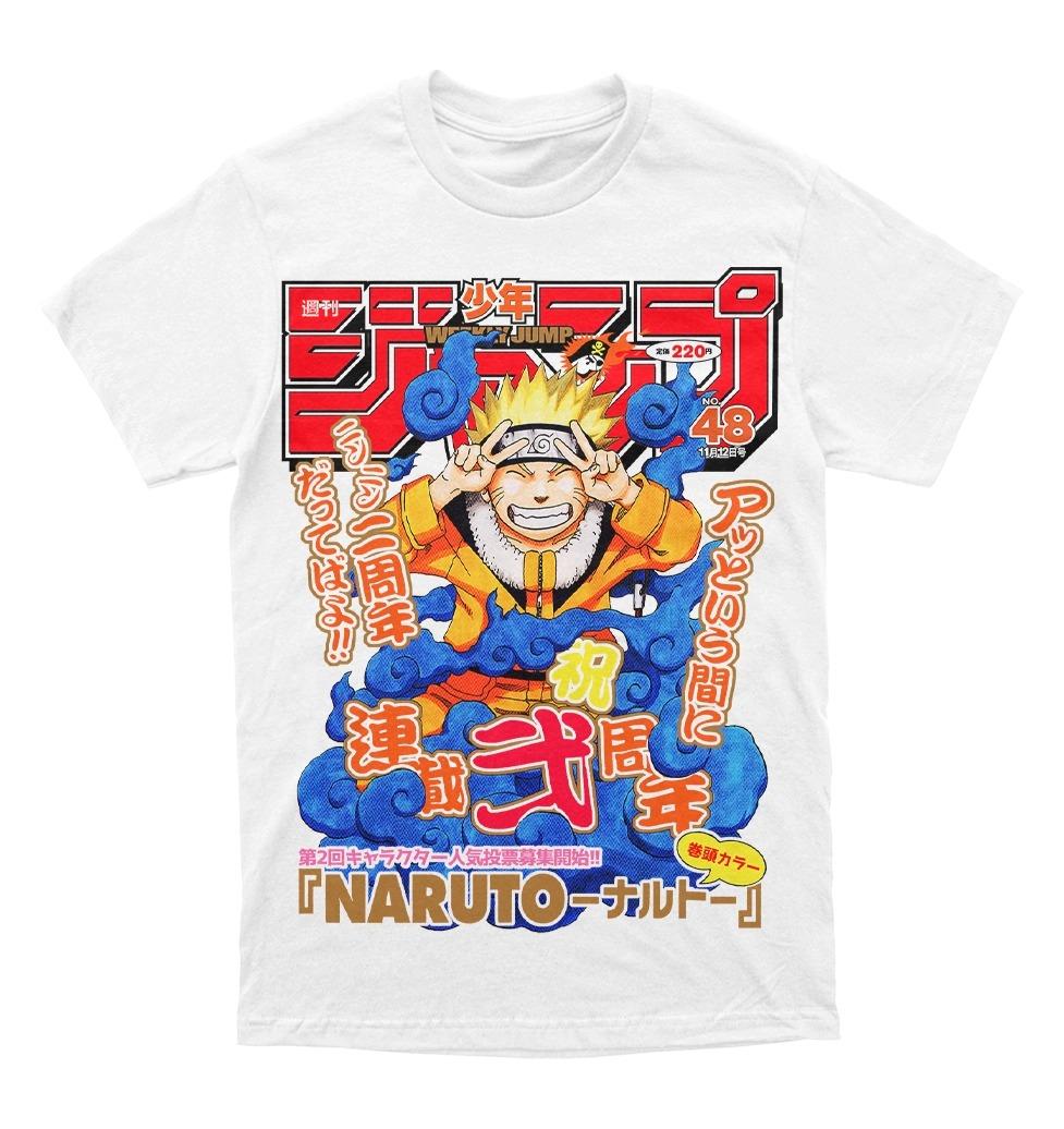

Naruto Uzumaki Vintage Weekly Jump Cover Tee Men Women Retro Anime Streetwear Cotton T-Shirt S разноцветный