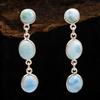 Larimar Cercei Leganți Artizanal 925 Sterling Silver Bijuterii Fine Femei Cercei