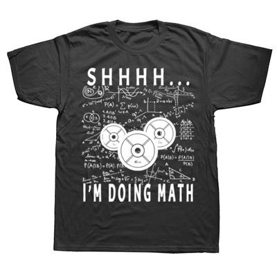 Shhh Im Doing Math Weight Lifting for Gym Workout Tee Tops Round Neck ShortSleeve Fashion Tshirt Clothing Casual Tshirts
