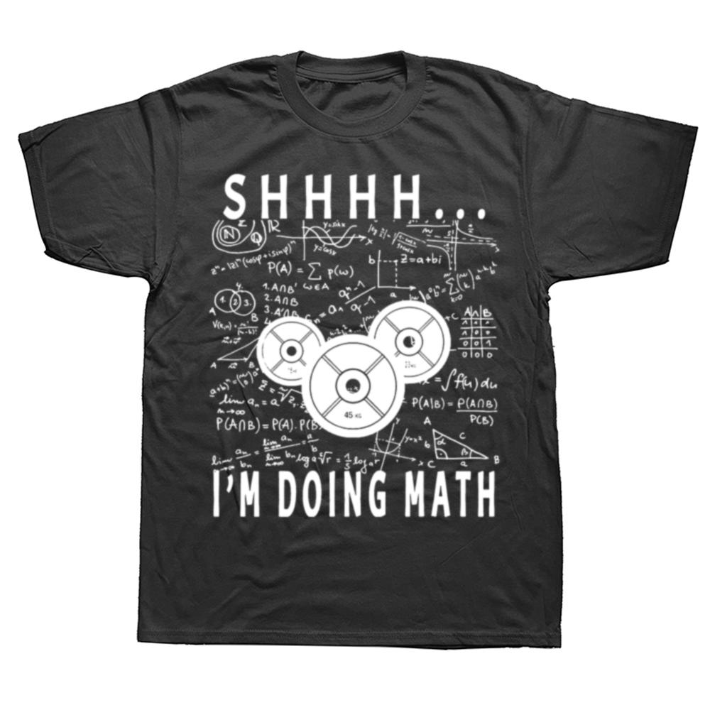 Shhh Im Doing Math Weight Lifting for Gym Workout Tee Tops Round Neck ShortSleeve Fashion Tshirt Clothing Casual Tshirts
