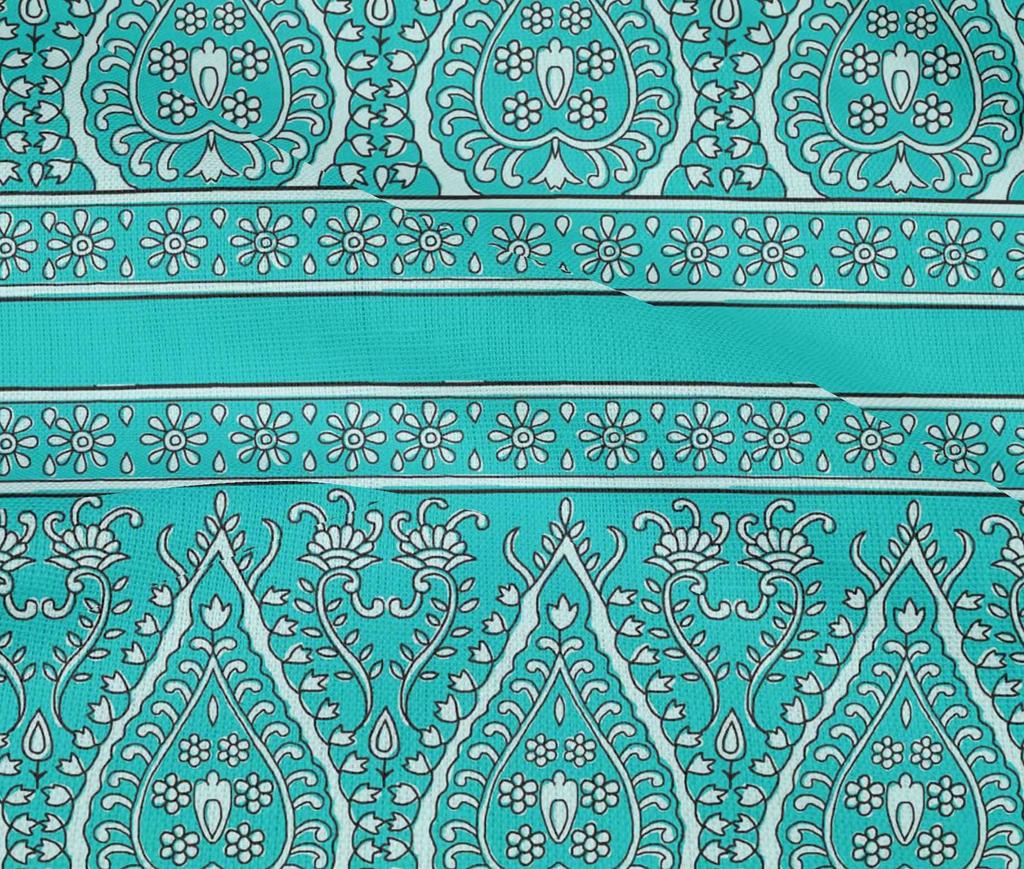 oneOone Bavlněná směsová látka Pruh|Listy a Květinový Blokově Tištěný Řemeslný Materiál BTY 40 Palců