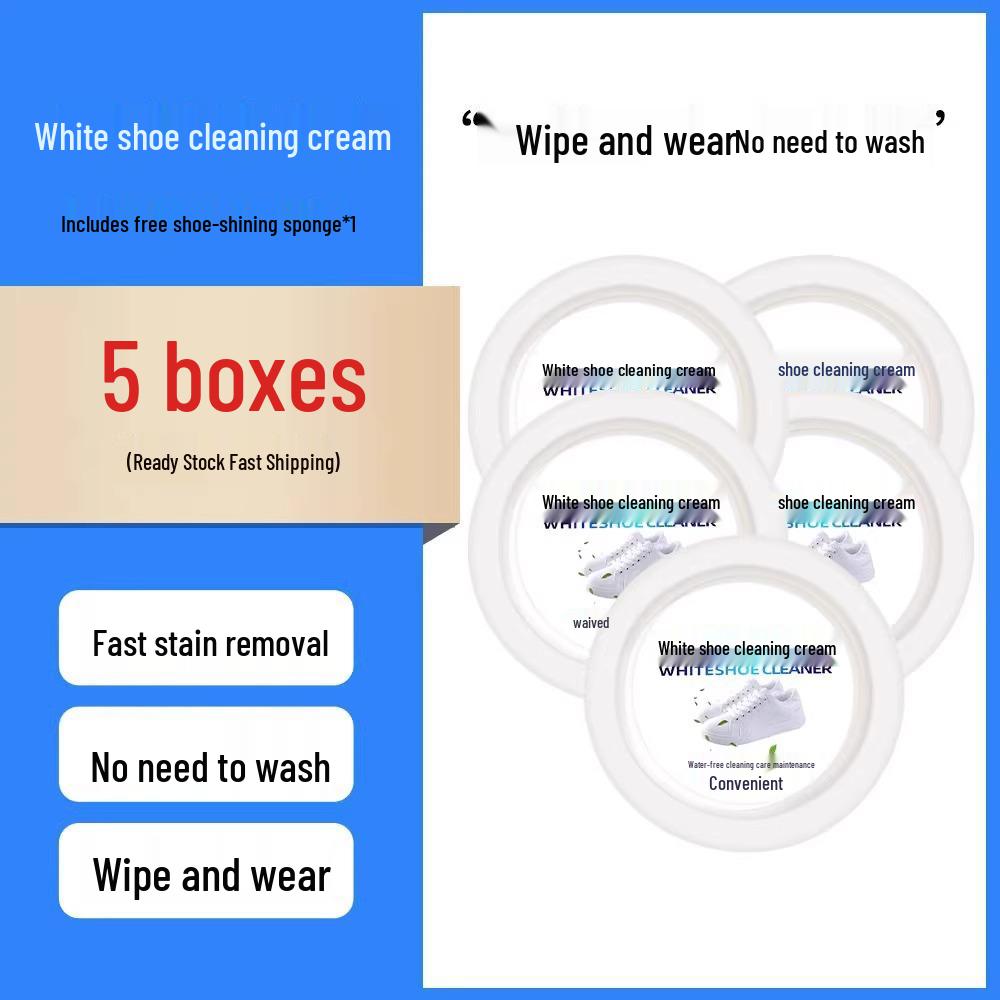Shoe Whitening Kit: No-Wash Cleaner, Stain Remover, Cleaning Wipes, Brush, and Cream