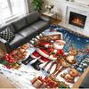 Christmas Printed Square Area Rug Soft Non Slip Floor Carpet For Bedroom Holiday Gift