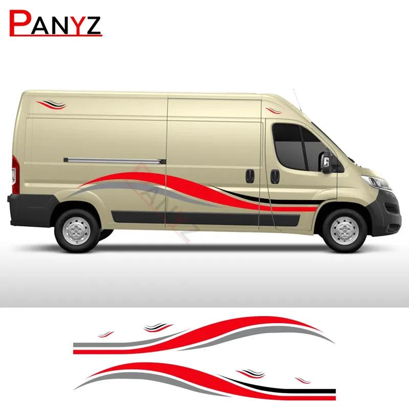 6Pcs/Lot Car Stickers Graphics Camper Van Decals For Peugeot Boxer Citroen Jumper Fiat Ducato Motorhome Tuning Accessories