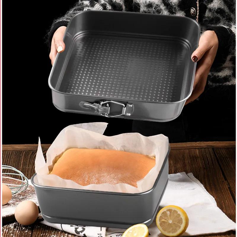 18-26cm Square Shape Cake Tins Mold Non Stick Baking Bake Trays Pan Kitchen Dining Bar Bread Loaf Pate Toast Cakes Movable Pan