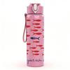 1PC Red Fish School Pattern Print 750ml Color Plastic Sports Water Bottle Leakproof Flip Straw Lid Suitable for Sports Office Home Use