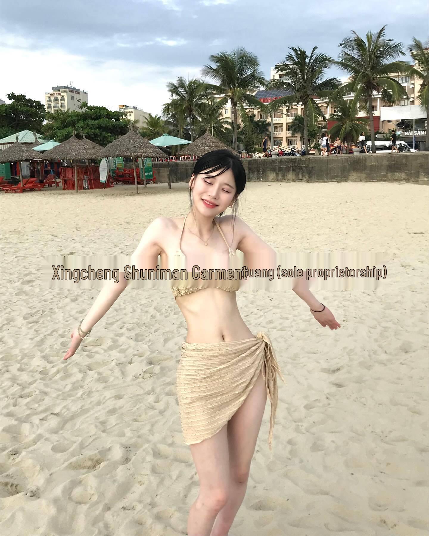 

Высококачественное бикини в корейском стиле: Женский комплект из трех предметов для похудения и покрытия – Идеально для горячих источников L темные хаки