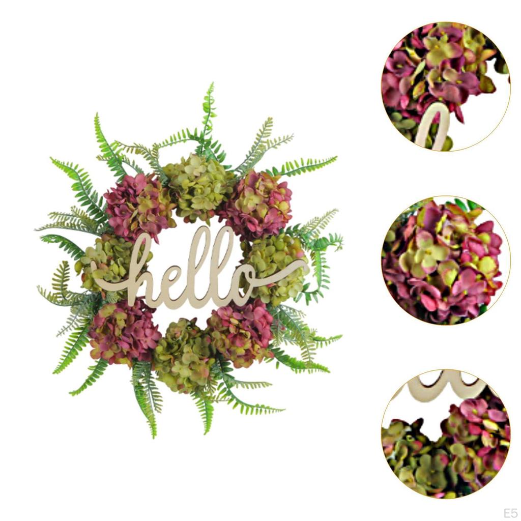 Artificial Door Spring Crown with Hello Sign Collection Creative Decoration for The Home Window