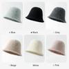 Solid Color Women Bucket Hat Fashion Basin Hat New Wool Cap  Women
