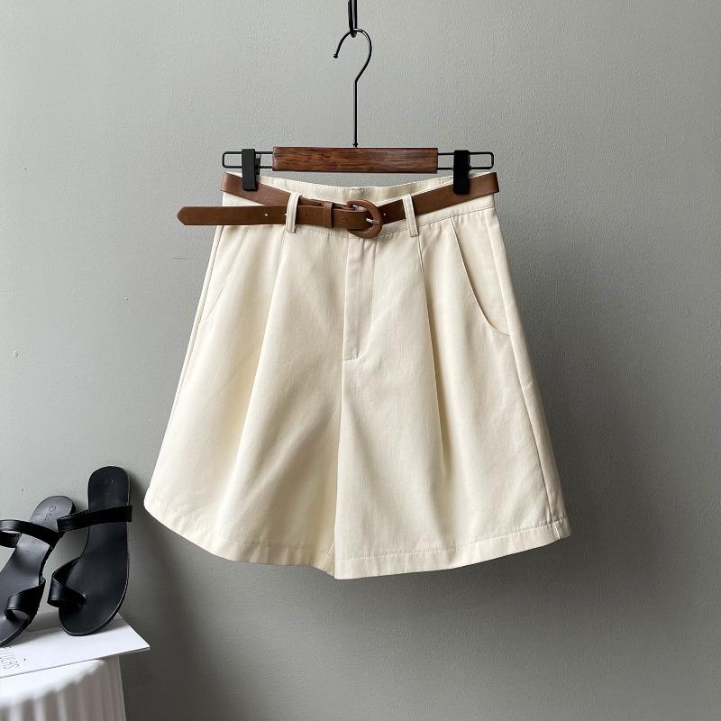 Summer Loose Wide Leg Shorts for Women New Korean Fashion Casual High Waisted Short Pants Elegant Solid Color Shorts Trousers 677