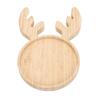 Xmas Wood Serving Platter Reindeer Shaped Snack Appetizer Tray Cheese Charcuterie Board   Salad Plate Holiday Decorative Round Dessert Dish