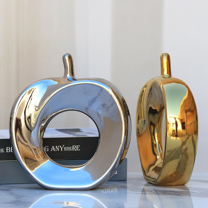 Διακόσμηση Σαλονιού Έργα Τέχνης Στολίδια Διακόσμηση Κάβας Κρασιού Κεραμικό Επιχρυσωμένο Μήλο Μοντέρνο Απλό Διακόσμηση Εισόδου Μελέτης Δημιουργικότητα