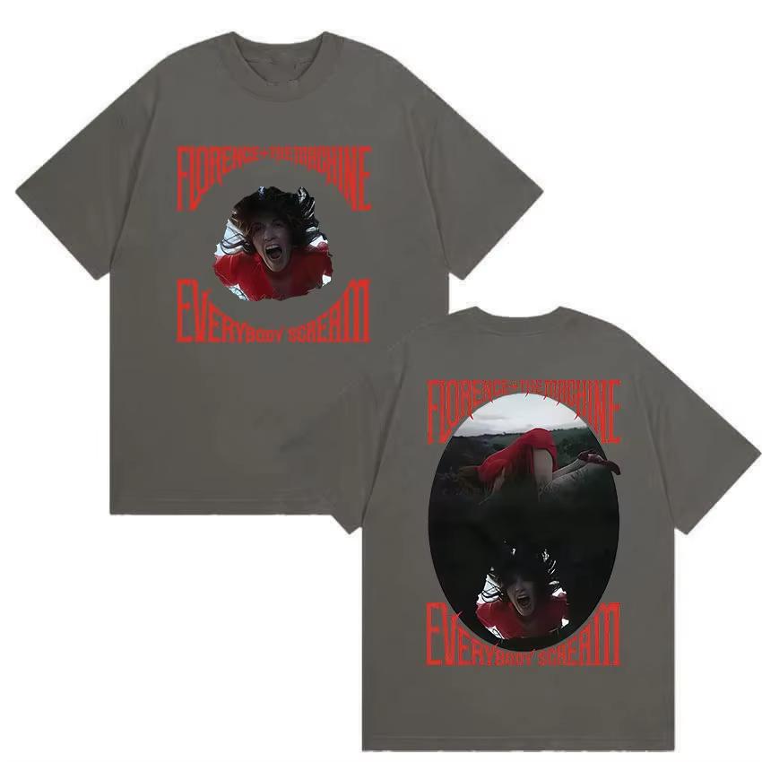 

Rock Florence The Machine Everybody Scream Tour 2026 Graphic T Shirts Unisex Hip Hop Retro Cotton Short Sleeve TShirt Streetwear 4XL