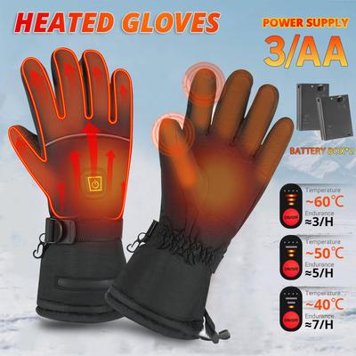 Gants de Moto Chauffants Hiver Chaud Gants de Moto Guantes Moto Gants Avec Boîtier de Batterie Imperméables Chauffants Thermiques