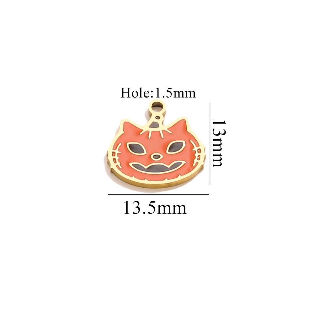 Yori 5Pcs Halloween Pumpkin Lantern Little Ghost Funny Cartoon Cute Pendant DIY Stainless Steel Accessories Jewelry Pendant