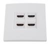 HD Wall Plate 4K 60HZ Female to Female 4 Ports HD Multimedia Interface Wall Panel for Computers TVs