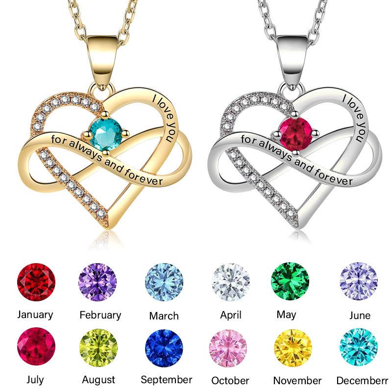 Fashionable Zircon Heart Large 8 I Love You Letter Necklace Women's Versatile Jewelry
