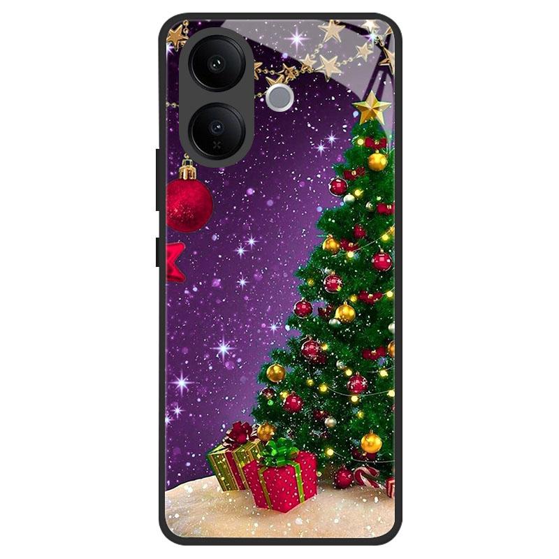 Tempered Glass Phone Case For Vivo V50 Lite VivoV50 VIVOV60 V40 V30 Lite Pro Shockproof Cover Christmas Painted Fundas Coque