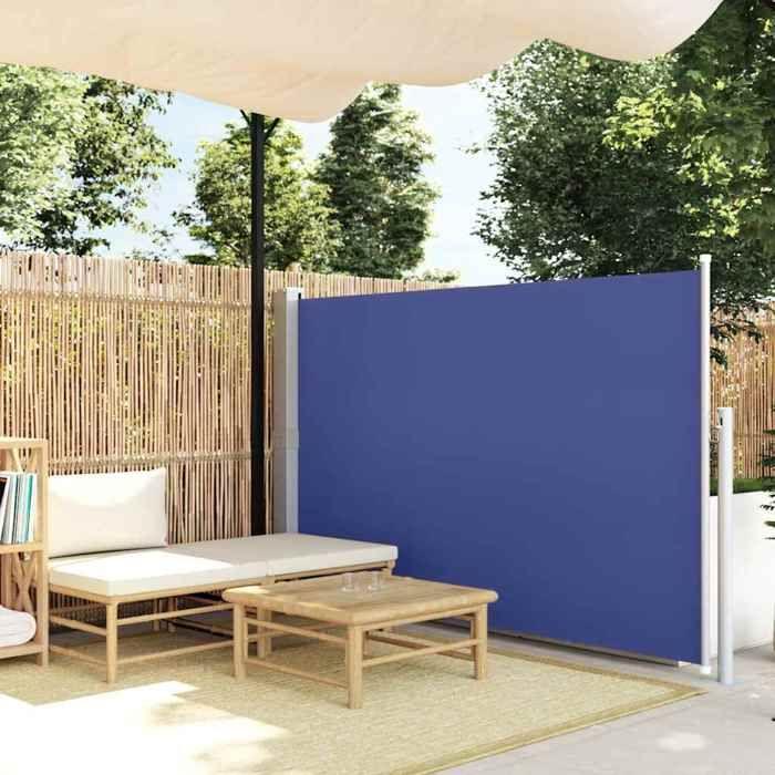 VidaXL Auvent latéral rétractable de patio 140x500 cm Bleu