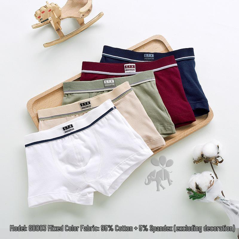 ETX Boys' Cotton Boxer Briefs - Mid-Waist Underwear for Children and Teens