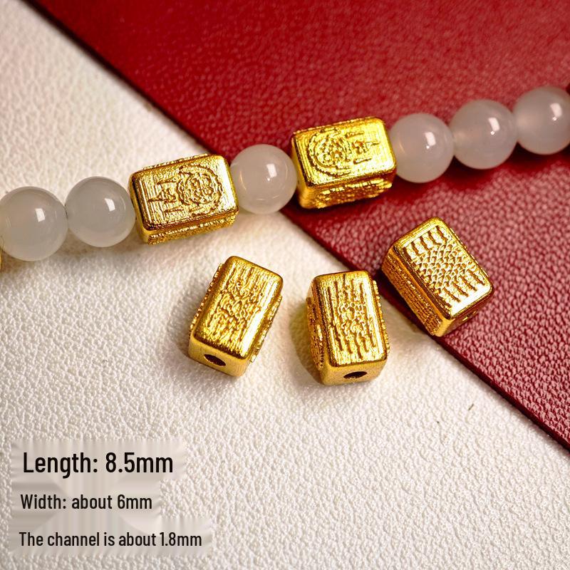 24k Gold-Plated Copper Four-Leaf Clover Spacer Beads for DIY Jewelry