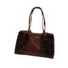 Crocodile Pattern Leather Tote: 2025 Large Capacity Handbag, Single Shoulder or Underarm Bag for Women.