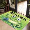 Cool Summer Big Frog Welcome Doormat Machine-washable Entrance Laundry Room Doormat Easy To Clean Quick-drying Rug