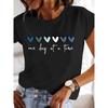 Women'S Casual Graphic T-Shirt - It'S One Day At a Time Heart Print, Short Sleeve Round Neck Top for Spring & Summer