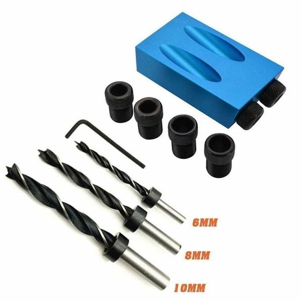 Pocket Hole Jig Kit Screwdriver Step Drill Bit Woodworking Joinery Tool Set