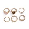6pcs/Set French Minimalist Design Metal Vintage Ring set for Women Boho Irregular Zircon ring Party Jewelry Accessories