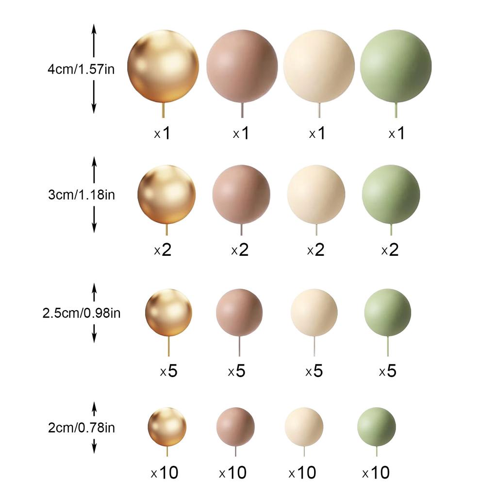 72Pcs Mini Foam Balloons Balls Cake Topper for Christmas Birthday Party Baby Shower Wedding Anniversary Cake Decoration