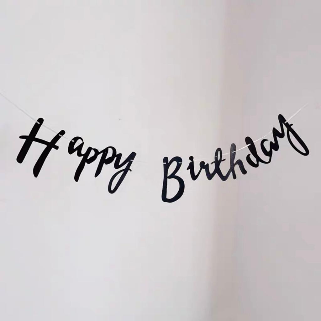 1 Stück Geburtstagsparty Dekorative Zugflagge, Schwarzes Papier Hängebanner, Für Partydeko Valentinstag Hochzeit, Geburtstag