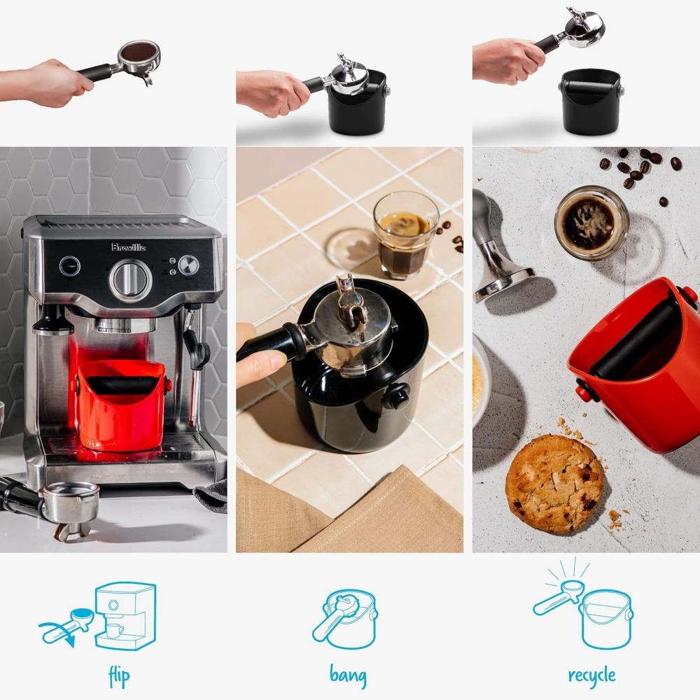 Mini kbelík na mletou kávu, vyklepávací box, zesílený plastový domácí kávový kulatý kbelík na prášek, přijímací organizér