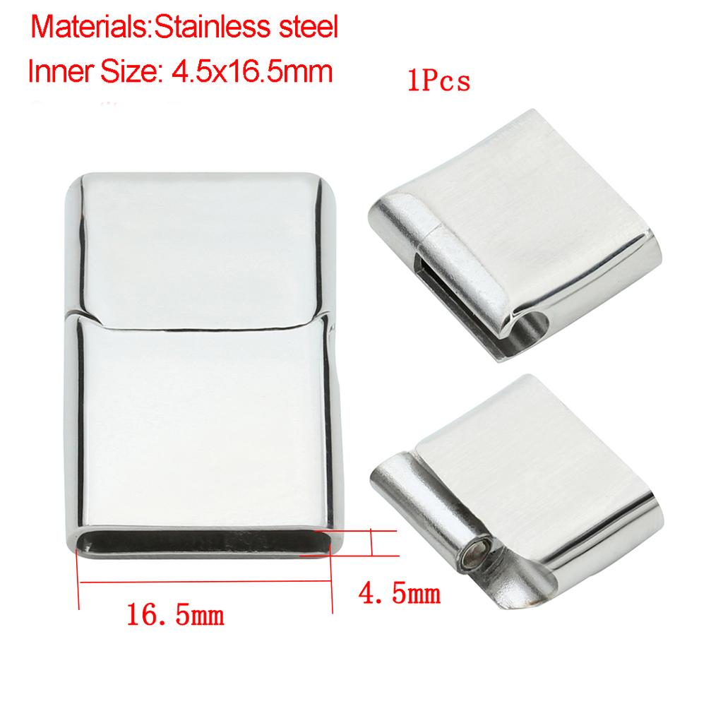 Jewelry Findings Leather Bracelet Clasp DIY Magnet Hook Rhodium Magnetic Clasp Flat Hole 15*3mm