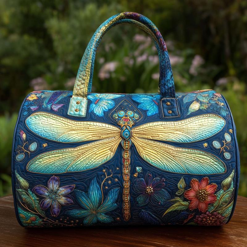 Borsa Duffel da Viaggio Grande Capacità Trapuntatura 3D Artigianato Stampa Fiore Farfalla Borse Tote Borsa Sportiva Palestra Per Campeggio all'Aperto