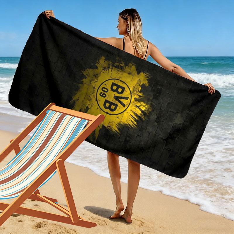 Borussia Print Beach Towel, Large Soft Quick Dry Towel for Beach Camping Swimming