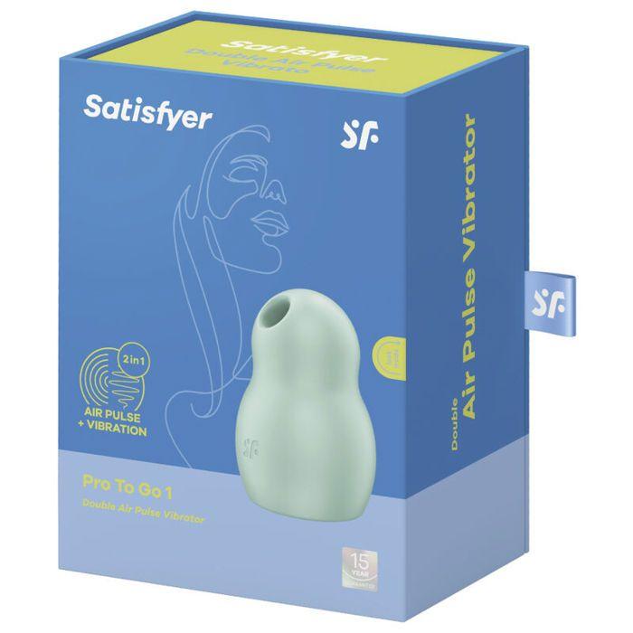 Stimulateur féminin 2 en 1 - Satisfyer - Pro To Go 1 - Vert - Rechargeable USB - Compact