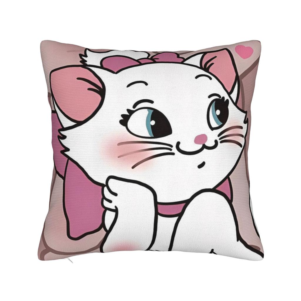 Marie Katze Kissenbezug Polyester Kissenhülle Deko Niedliche Cartoon Katze Sofakissenbezug Zuhause Großhandel 40x40cm