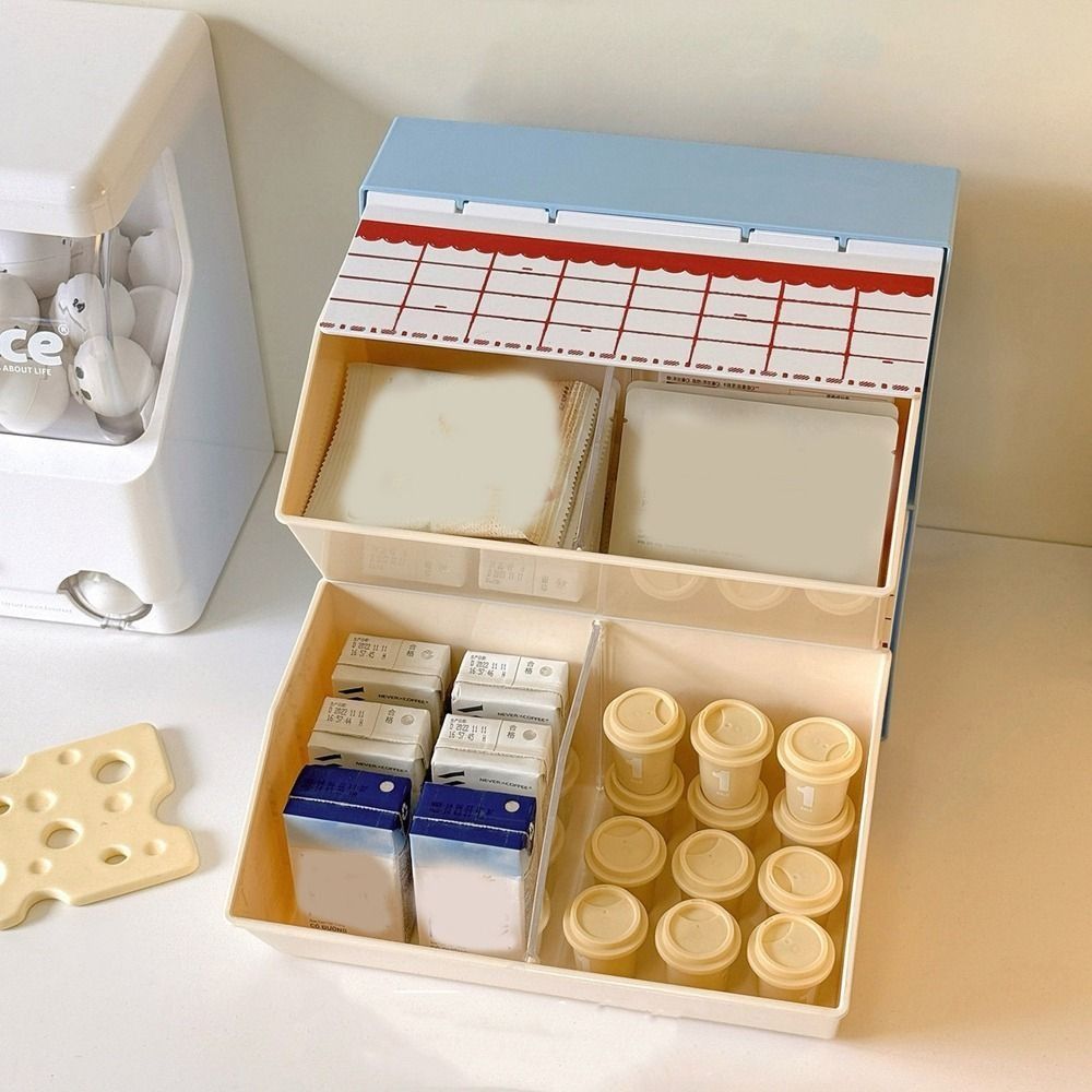 Large Capacity Tea Bag Storage Box Dustproof Desktop Storage Box  for Home