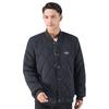 Men's Black Diamond Quilted Baseball Collar Button Up Light Padded Bomber Jacket